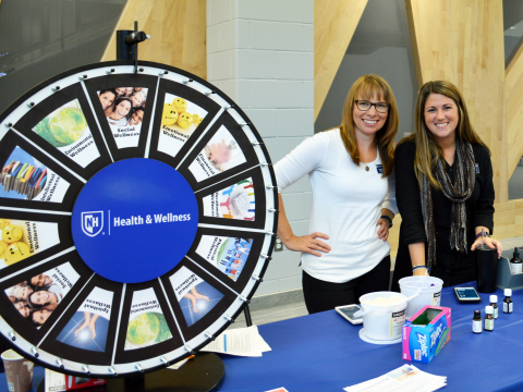 Dawn and Shannon with Wellness Wheel