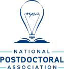 Logo of National Postdoctoral Association, lightbult w NPA inside