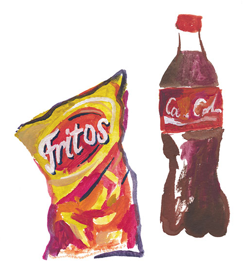 Fritos and Coke illustration