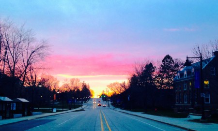 UNH sunset on Main Street