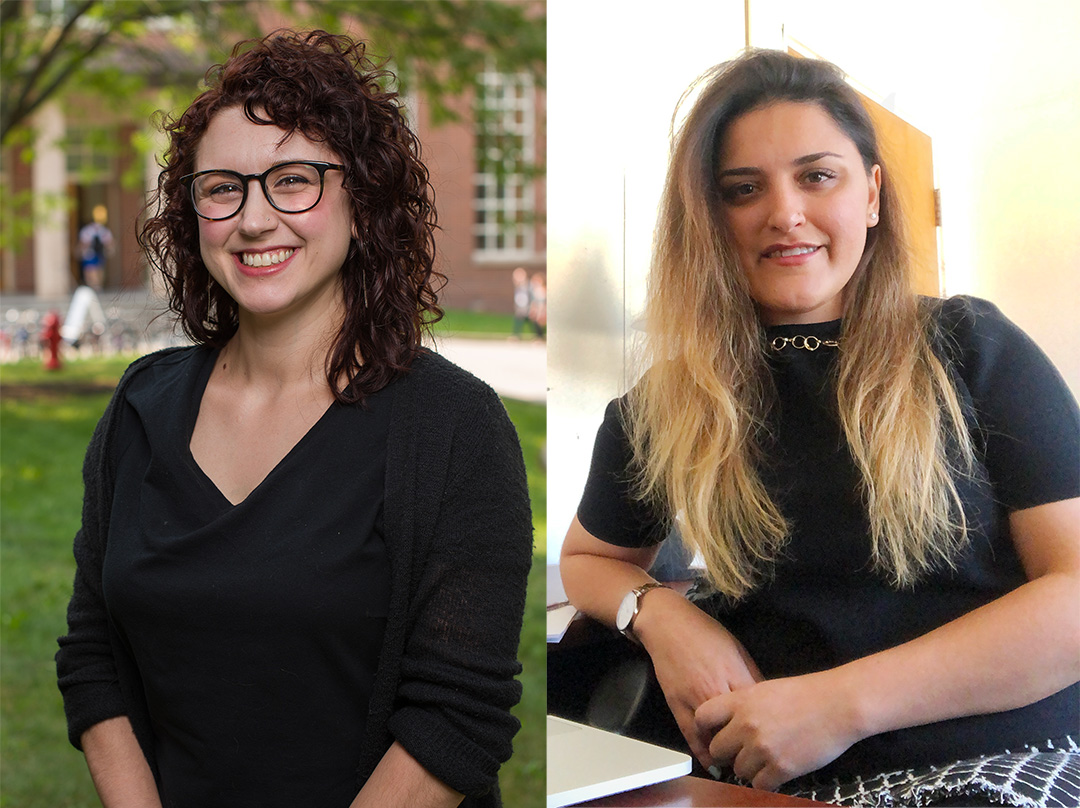 From left, Jess Carson, Carsey Research Assistant Professor, and Kamala Nasirova, Ph.D. student in Education.