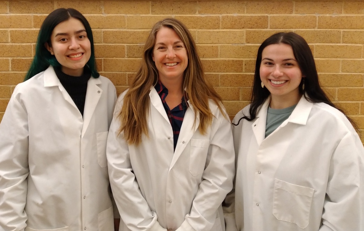 A photo showing, from left to right, Alma Hernandez, Dr. Ernakovich, and Joy O'Brien