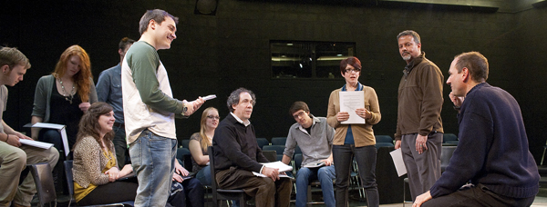 David Kaye directs the cast of 8