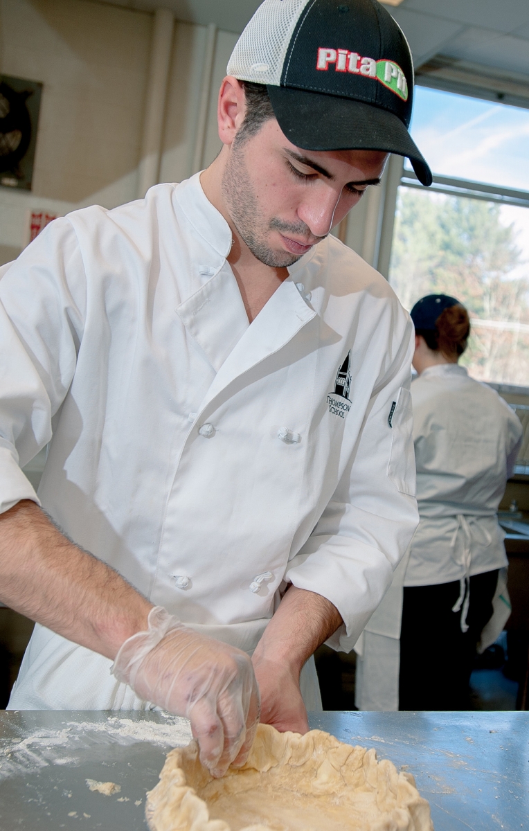 Student in the UNH Thompson School of Applied Science culinary arts program