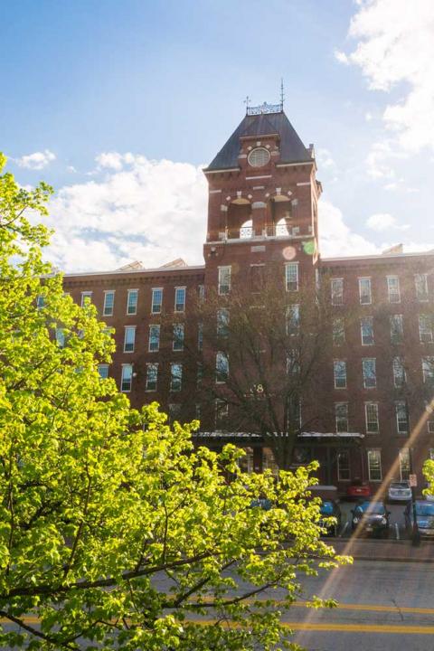 UNH Manchester exterior of brick building