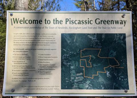Sign at Piscassic Greenway