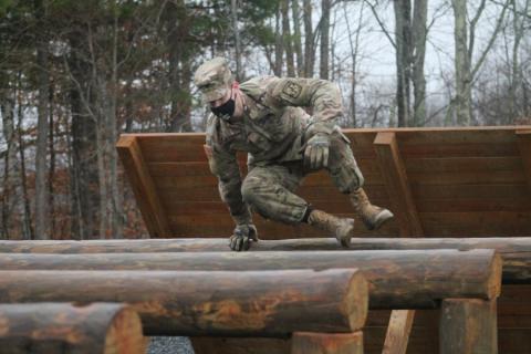 Cadet Clearing Obstacle