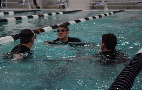 cadets training in the pool