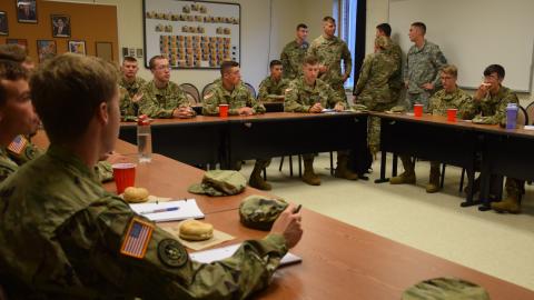 cadets in conference room