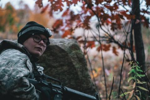 UNH Army ROTC Cadets in FX training in the woods