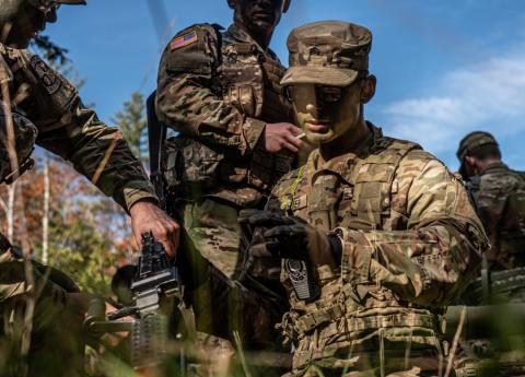 UNH Army ROTC Cadets in FX training in the woods