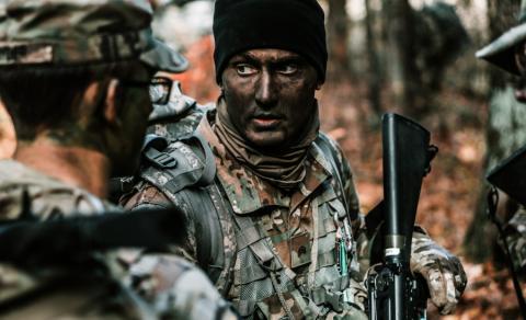 UNH Army ROTC Cadets in FX training in the woods