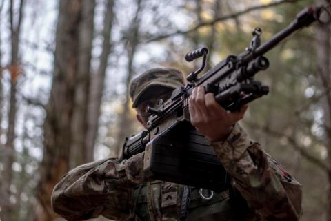 UNH Army ROTC Cadets in FX training in the woods