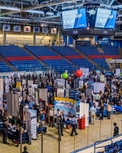 UNH Career fair event in the Whittemore Center