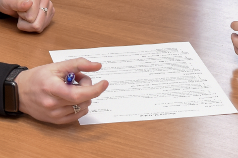 A Career and Professional Success Ambassador takes a look at a student's resume