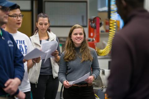 UNH CEPS students during a lab lecture