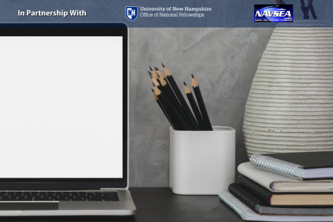 Image of laptop on desk for Virtual SMART Scholarship Presentation