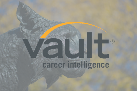 Logo of Vault - UNH's resource containing more than 80 career guides and employer profiles, continually updated "insider" information on over 3,000 companies