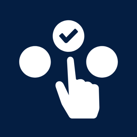 Icon of hand choosing a plus sign