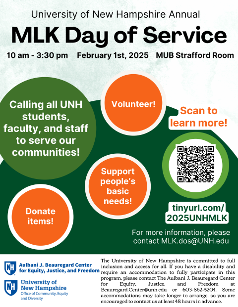 MLK Day of Service Flyer. Please refer to the text on the webpage. 