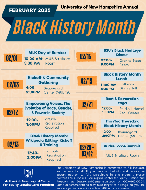 black history month calendar