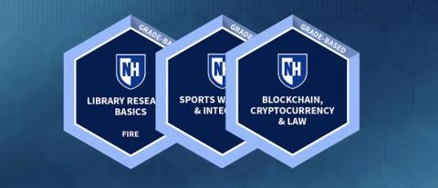 Image of three micro-credential badges at UNH