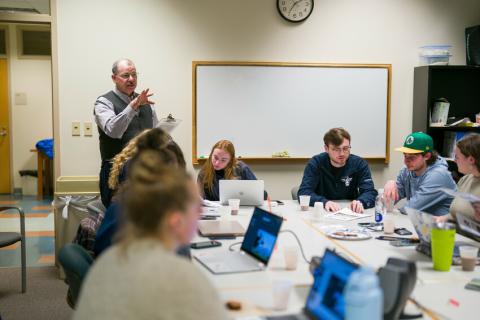 Faculty teaching a class