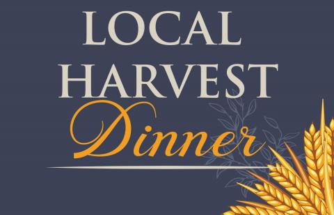 Local Harvest Dinner Graphic with Wheat