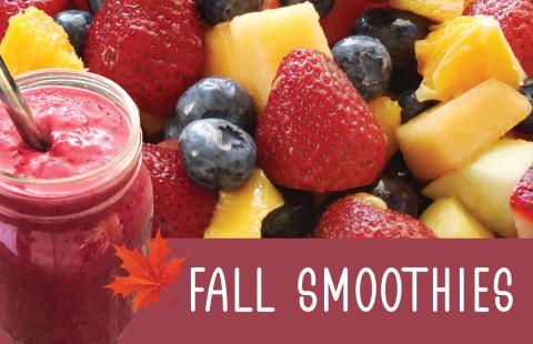 Fall Smoothies with leaf and fruit