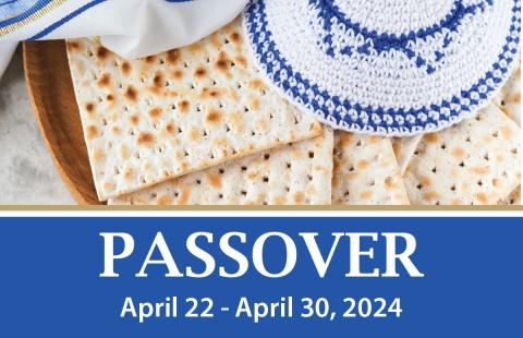 Passover April 22 - April 30 with photo of Matzo Crackers