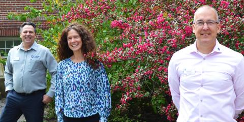 Photo of Executive Director Bill McNamara, Registered Dietitian/Nutritionist Rochelle L’Italien and Director of Dining David Hill