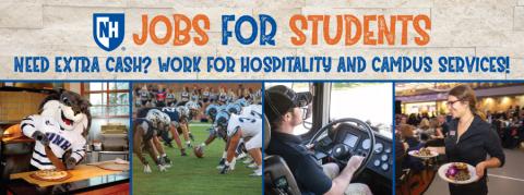 UNH Jobs for Students Banner with Department Photos