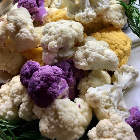 White and purple cauliflower