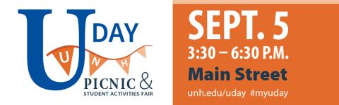 UDay Picnic and Student Activities - Sept. 5. 3:30pm - 6:30pm with banner graphic