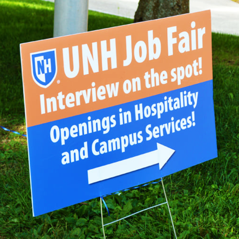 UNH Job Fair Sign
