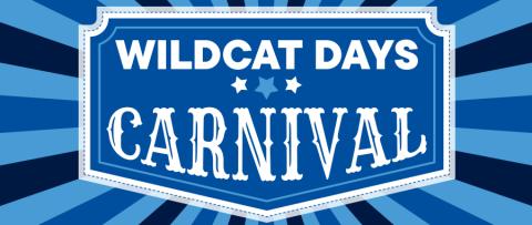 Wildcat Days Carnival text with shades of blue color
