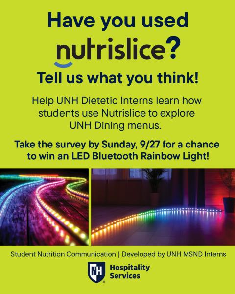 Graphic Advertising Nutrislice and a chance to win an LED Bluetooth Rainbow Light