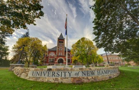 T-Hall image with UNH sign