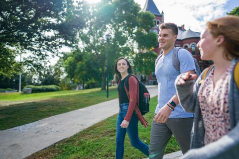 Students walking outside in Durham