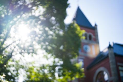 Clock on Thompson Hall