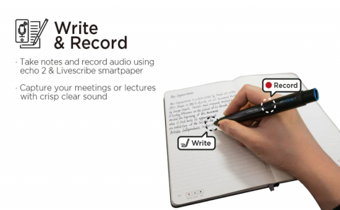 Use the Echo 2 Smartpen to write and record