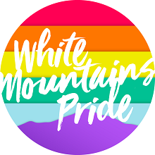 rainbow sticker White Mountain Pride on front