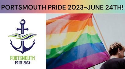 person holding rainbow flag and ships anchor 