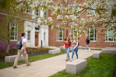 Students walking on campus