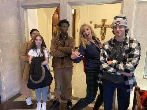This is an image of Melissa, Concord ETS advisor on a college tour with her students