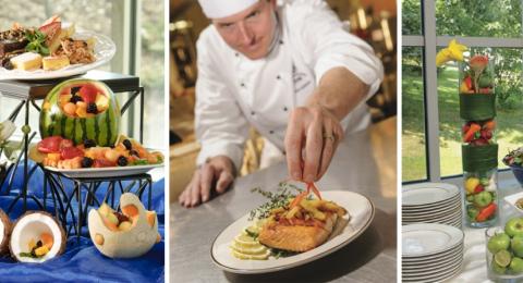 collage of event displays and event chef