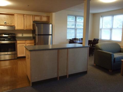 UNH housing kitchen and living room 