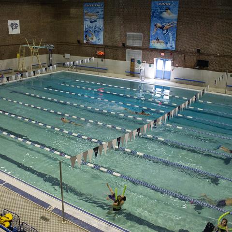 Overhead view of Swasey Indoor Pool