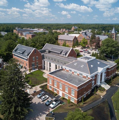 Aerial view of part of campus