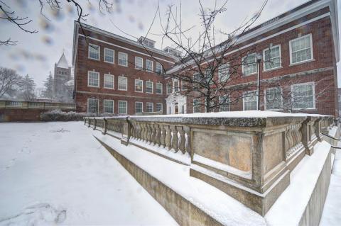 Murkland Hall in the winter